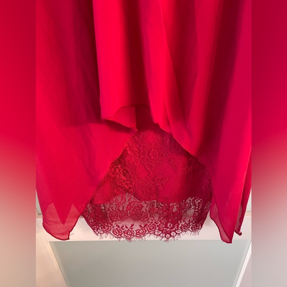 Red Lace Accent Dress - Picture 8 of 9